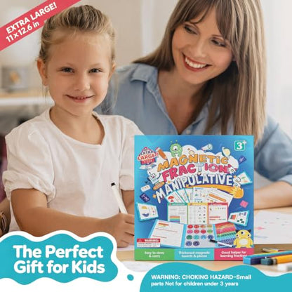 Magnetic Fraction Playbook, Math Manipulatives Fraction Book for Kids