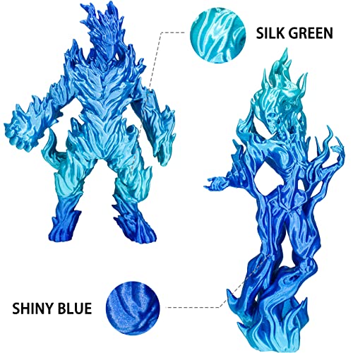 PLA 3D Printer Filament, PLA Filament Silk Green Shiny Blue PLA Filament 1.75mm +/- 0.02mm, 3D Printing Filament 1kg/2.2lbs - color: Silk Shiny Blue Green