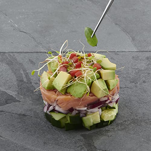 Cat Cora Offset Plating Tongs, Stainless Steel, Grooved Tips, Spring Action, Fine Garnishing and Decorating Control - style: Plating Tongs