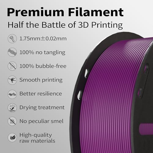 PLA+ Filament 1.75mm Purple 1kg,Dimensional Accuracy +/- 0.02mm - color: Purple