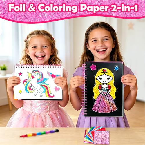 FUNNYB&G Foil Art Craft Kit for Kids, Princess Birthday Gift Toy for Girls - style: Princess