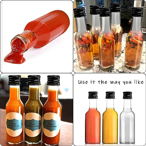 YZXODN 120 Pack 2 oz Mini Liquor Bottles, Plastic Spirit Bottles with Lables, Airtight Shot Bottle with Caps, Miniature Alcohol Bottle for Cocktail,Party Favors,Weddings - size: 120 pack