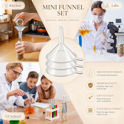 Hoolerry 100 Pcs Small Funnels for Filling Small Bottle Mini Funnel, 2.16''