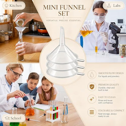 Hoolerry 100 Pcs Small Funnels for Filling Small Bottle Mini Funnel, 2.16''