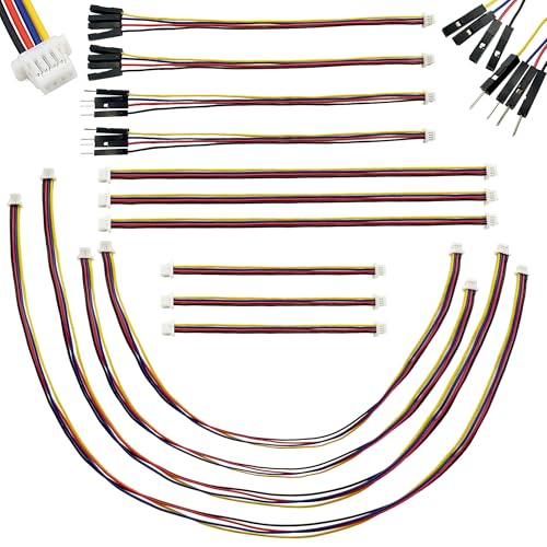 Dupont Connector Kit I2C Qwiic Cable Kit Stemma QT Wire for SparkFun Development Boards Sensor Board Breakout Breadboard 4 Pin Sh1.0 Connector 14PCS - size: 14PCS
