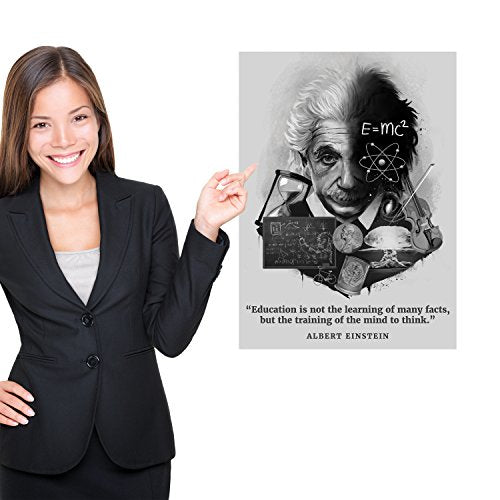 Palace Learning Albert Einstein Poster - Inspirational and Motivational Quote (18" x 24", Laminated)