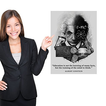 Palace Learning Albert Einstein Poster - Inspirational and Motivational Quote (18" x 24", Laminated)