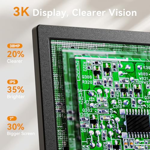 Elikliv Magnetic 3-Lens Digital Microscopes, 4K 10.1" Magnifier TL301 Max - size: 10.1-Inch