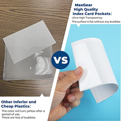 MaxGear 3" x 5" Index Card Holder, 52 Pack Label Holders for Storage Bins - size: 3" x 5", style: 52 Pack