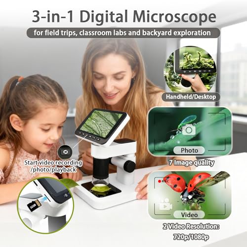 HoverBots Digital Microscope for Kids with 32 GB TF Card