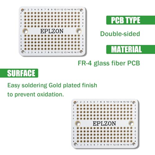 Solderable Breadboard Mini PCB Board Gold-Plated Solder Breadboard for DIY Electronics Projects Apply to Soldering Projects 2.0"x1.5" Mixed Color(Pack of 10 Pcs,White) - size: White