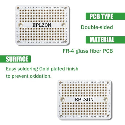 Solderable Breadboard Mini PCB Board Gold-Plated Solder Breadboard for DIY Electronics Projects Apply to Soldering Projects 2.0"x1.5" Mixed Color(Pack of 10 Pcs,White) - size: White