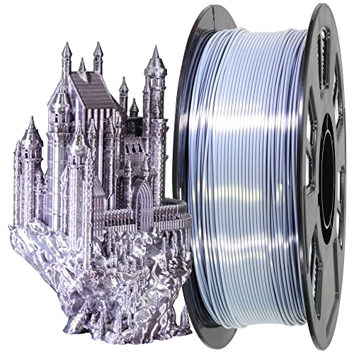 MIKA3D 1.75mm Silk Shiny White Black PLA Dual Color Co-Extrusion 3D Print Filament, 2 Colors in 1 3D Filament, 1KG 3D Printing Material with Bicolor Dichromatic 2 Colors, Widely Fit for 3D Printer - color: 1 Spool - White/Black