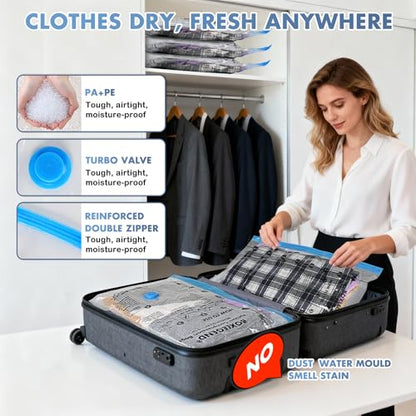 BoxLegend 20 Pack Travel Vacuum Storage Bags with Electric Pump 2 * 27.6x19.7+ 5 * 21.7x17.7+ 6 * 19.7x15.7+ 6 * 15.7x13.8in, Thickened Compression Bags for Clothes Luggage Travel Moving & Closet - size: 20 Combo Travel - Electric Pump