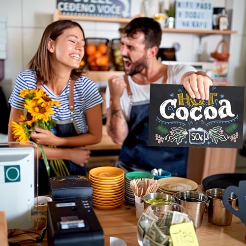 1 Pack Chalkboard 8 x 12 inch Tabletop Chalkboard Sign with Wood Base Double-Sided Message Boards Menu Chalkboard Stand for Kitchen Wedding Bar and Restaurant - color: Black-1, size: 8"W x 12"H
