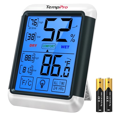 TempPro TempAir Digital Indoor Hygrometer Thermometer with Touchscreen - size: Indoor