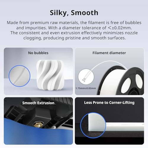 ANYCUBIC PLA Plus (PLA+), 3D Printer Filament 1.75mm, High Toughness 3D Printing Filament, Dimensional Accuracy +/- 0.02mm, Print with Most FDM 3D Printers, 1KG Reusable Spool, White - color: 0.1kg Black