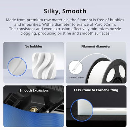 ANYCUBIC PLA Plus (PLA+), 3D Printer Filament 1.75mm, High Toughness 3D Printing Filament, Dimensional Accuracy +/- 0.02mm, Print with Most FDM 3D Printers, 1KG Reusable Spool, White - color: 0.1kg Black