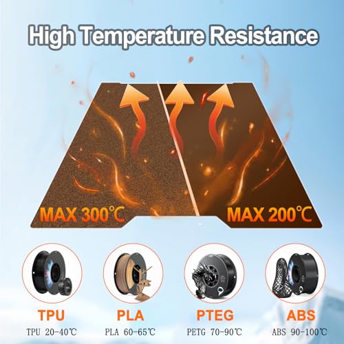355x346mm Double-Sided PEI Build Plate for Bambu Lab H2S/H2D, Black Smooth & Textured Flexible Spring Steel Plate, PLA PLA+ TPU Low Temp Printing Bed - size: 355x346mm