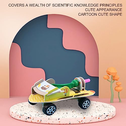 Aerodynamic Balloon Car Assemble Wooden Toy (Balloon car)