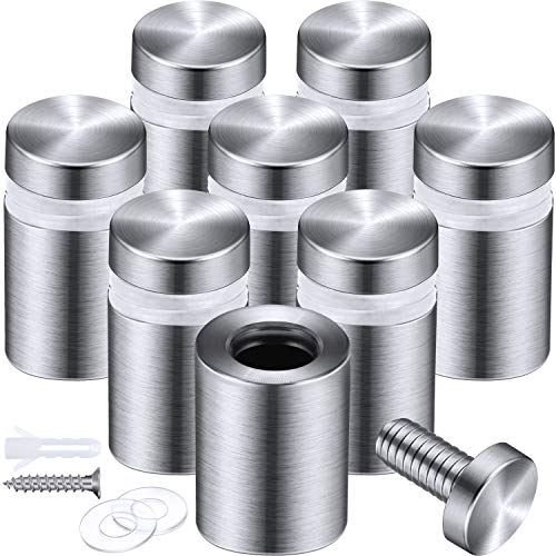 Pelopy 8 Pcs Sign Standoff Screw Wall Mounts, 1/2 X 3/4 Inch,Silver - color: Silver, size: 1/2 x 3/4 Inch