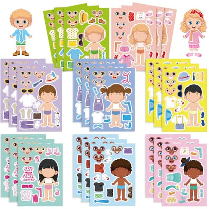 Make a Face & Dress Up Stickers 24 Sheets, Crafts for Kids - color: Dressup/a