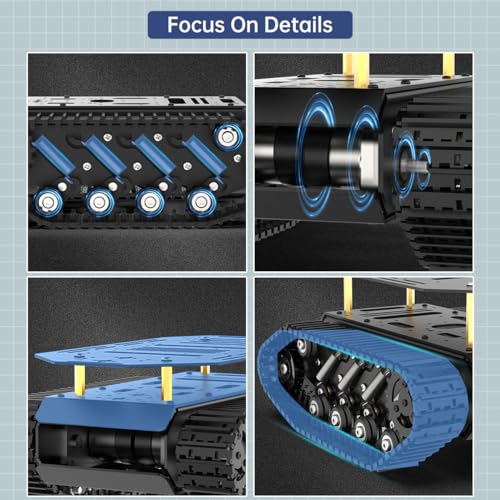 Robot Tracked Tank Car Chassis with Encoder DC Motor, Suspension Shock Absorption Chassis Car Double Layer Full-Metal Robotic Moving Platform Track for Arduion RPi Jetson DIY Maker Smart Robot Car - style: 2 Layer