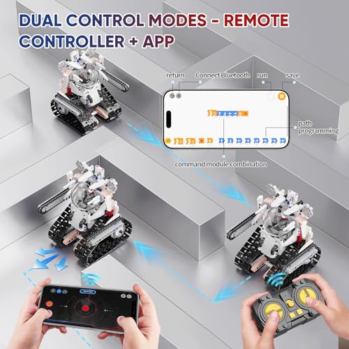 Resosese 5 in 1 STEM RC Robot Building Kit for Boys, APP & Remote Control Erector Set RC Toys for Kids Blocks 419 Pcs, DIY Build Science Educational Gift for Age 6 7 8 9 10 11 12+ Boys & Girls