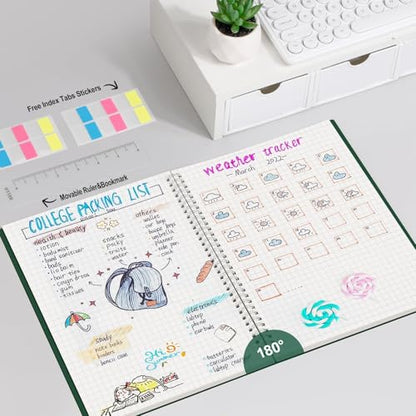 AHGXG Spiral Graph Paper Notebook, 110 Pages, A4 (8.5" x 11") - color: Green, style: A4-Graph