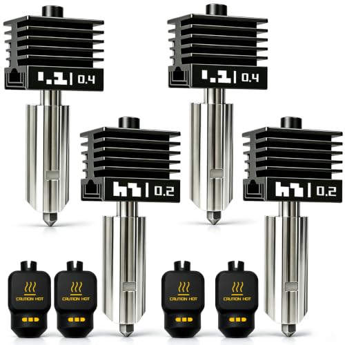4‑Pack 0.2mm/0.4mm P2S Hotend for Bambu Lab X2D/H2D/H2S/A1/A1 Mini Combo - style: 4PK 0.2/0.4mm