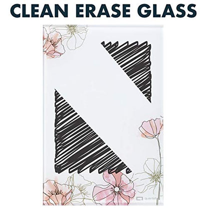 Quartet Glass Desktop Notepad, 9" x 6", Whiteboard, Dry Erase Surface, Floral/White, 2 Pack (GDP96P) - color: Floral, style: Desktop Notepad (2pk)