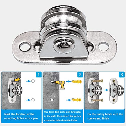 Small Pulley Block Silent Wall Mount Pulley Wheel