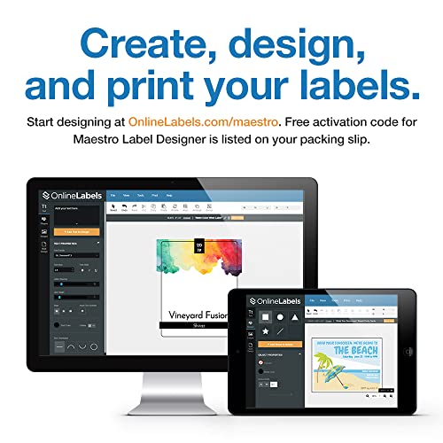OnlineLabels 1.75" x 0.5" Rectangle Labels - White Matte - 5,000 Sheets - size: 5000 Sheet Pack