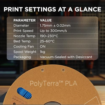 Polymaker Matte PLA Filament 1.75mm, 1kg, Sapphire Blue - color: Blue, size: 1kg