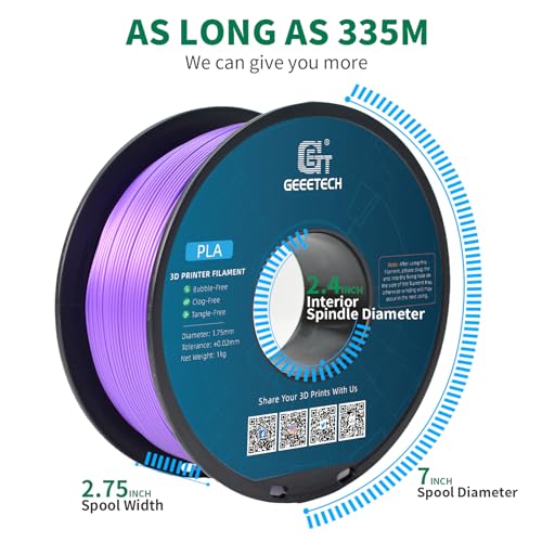 Geeetech Purple PLA 3D Printer Filament 1.75mm, 1KG - color: 1kg Pla Purple