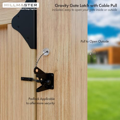 Anti Sag Gate Frame Kit Fence Gate Kit Heavy Duty 90 Degree Right Angle Gate Hinges,Gate Hardware Kit with Gate Latch for Wooden Fences,Gate Corner Brace Bracket for Driveway Gates,Shed Door,Deck Gate