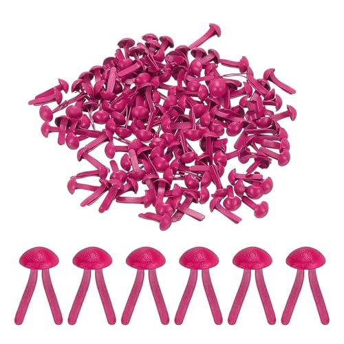 PATIKIL Brads for Paper Crafts, 150 Pcs Rose Metal Paper Fasteners Round Head Mini Brads Split Pins Paper Crafting Supplies for DIY Craft Project Scraping Book, 8 mm - color: Rose, size: 8mm