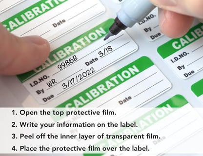 Self-Laminating Calibration Labels, 1.75''×0.63'', Waterproof Indoor/Outdoor Inspection Stickers for Metal & Plastic, Removable Residue-Free Adhesive, NIST/ISO-9000 Compliant, 180-Pack - size: 1.75 X 0.63 Inches