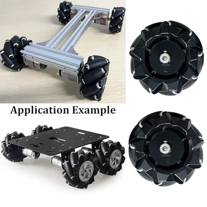 Premium 97mm Mecanum Wheel, 4WD Omnidirectional Wheels DIY Robot Parts with 5mm Metal Coupling Motor Connector Tire for AGV Smart Robot, Omni Wheel Robot Car Accessories for Arduino (4Pcs Wheels) - size: 97mm wheel, style: 5mm coupling