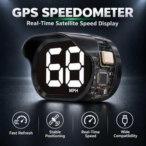 GPS Speedometer for Car MPH, Digital Speedometer for Car, Car Speedometer - color: White