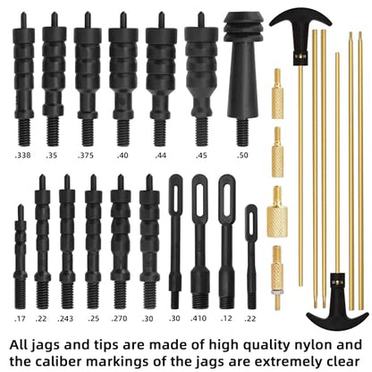 BESTNULE Gun Cleaning Kit for All Guns, Brass Rods w/Chamber Cleaning Pads - style: Plastic Jags and Loops