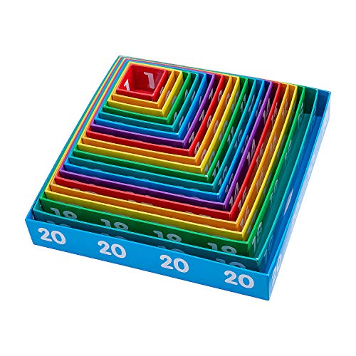 Fun Express Number Sorting Tray – Educational Toy Kids Develop Counting Sorting Math Skills – Boosts Number Recognition Early Learning Fine Motor Skills & Hand-Eye Coordination – Multi-Color 20 Pieces