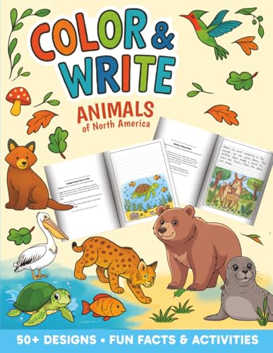 Color & Write: Animals of North America