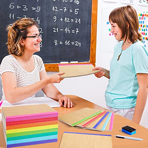 32 Pack Composition Notebooks Bulk, Feela Kraft Cover Lined Blank College Ruled Composition Travel Journals with Rainbow Spines For Women Students Business, 60 Pages, 8.3”x 5.5”, A5, 8 Colors