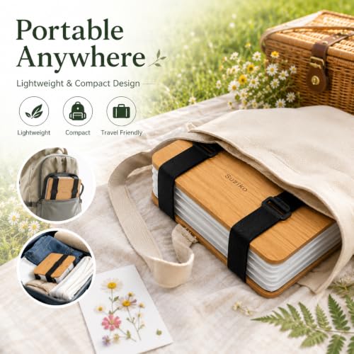 Professional Flower Press Kit 6 Layers 6.3 x 8.3 inch, Flower Pressing Kit for Adults Kids, Leaf Press,Great Gift Valentine's Day - color: wood