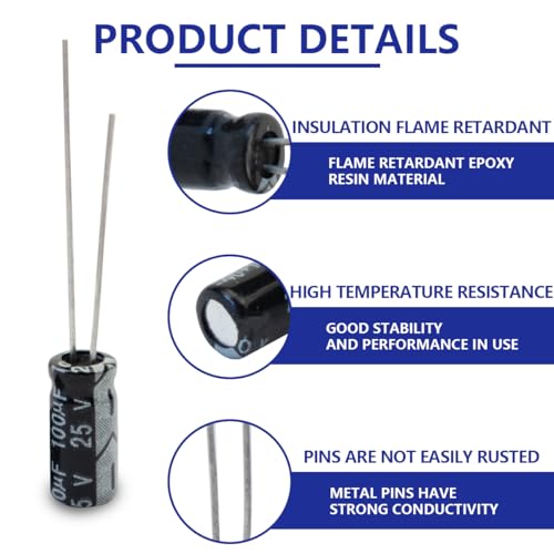 50 Pcs Electrolytic Capacitor 100uF 25V Aluminum Radial Electrolytic Capacitors - style: 25V 100uF