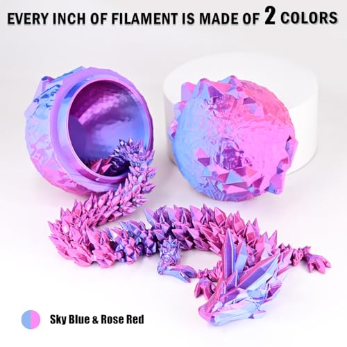 OVV3D PLA Filament 1.75mm, Silk PLA Dual Color Filament, Sky Blue and Rose Red Coextrusion Filament, Multi Color Change 3D Printing Materials +/-0.02mm, 1kg/2.2lb - color: Dual-color Sky Blue+ Rose Red