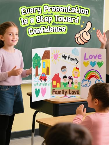 Cosweet 6 Pack Small Trifold White Poster Board 24" x 16" - size: 24x16in