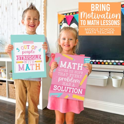 6 Math Posters - Motivational Math Posters for Elementary & Middle School - color: Colorful Pastel 1