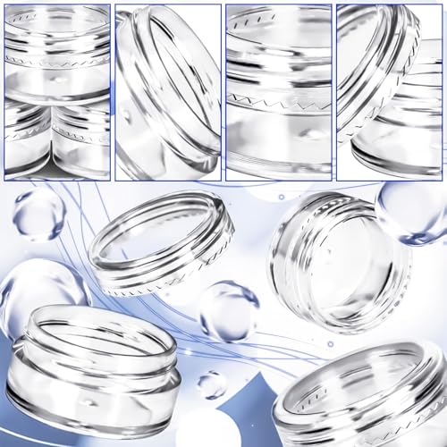 100 Pcs 5g Empty Plastic Containers with Clear Lids,Mini Makeup Sample Containers, Small Sample Pot Jars Round Cosmetic Jars with Mini Spatulas for Liquid Sample Powder Creams Lotions - color: Clear, size: 100PCS